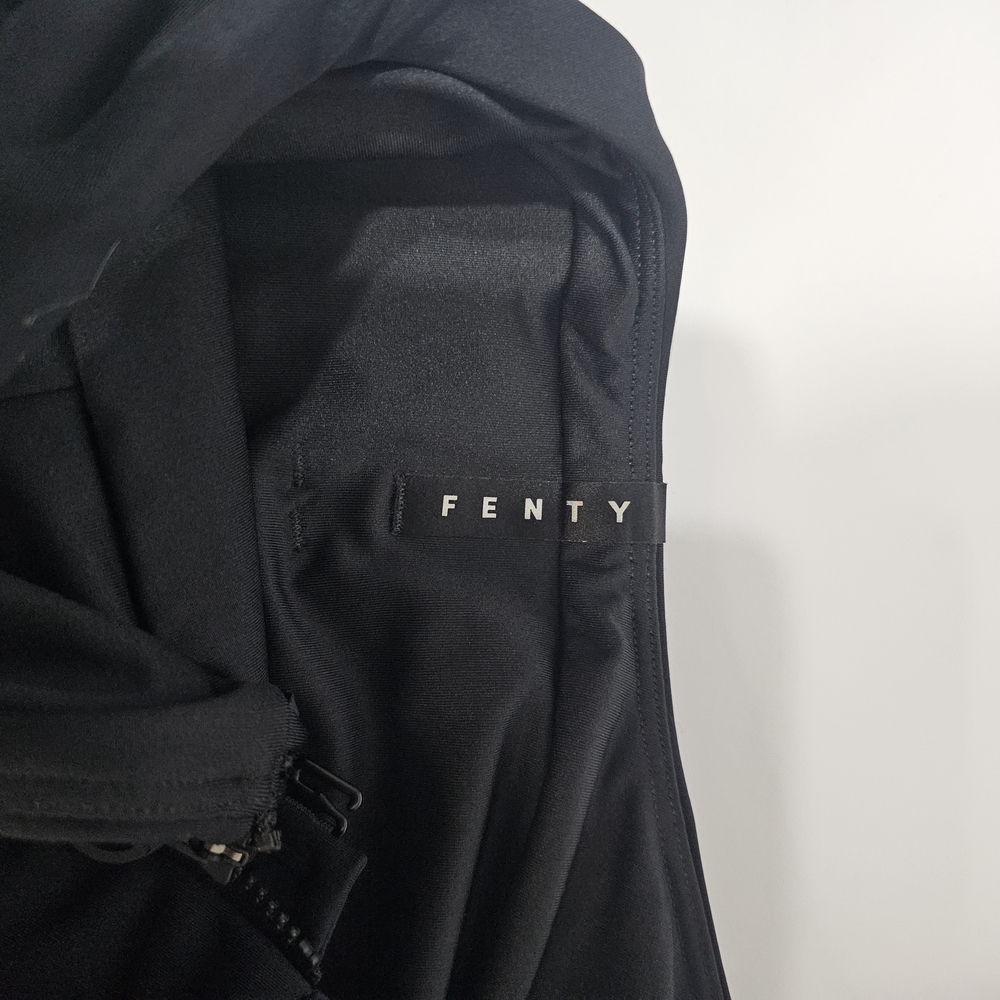 Savage X Fenty Black Jumpsuit Sz XL  Sporty Zipper Front Racerback Neon Athletic - Picture 10 of 13